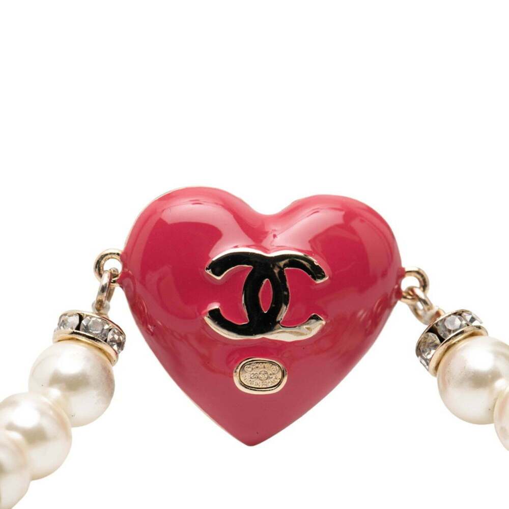 CHANEL Authentic Pink Pearl Logo Charm Bracelet - Picture 5 of 8